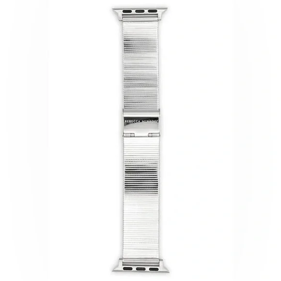 REBECCA MINKOFF SILVER SLINKY MESH APPLE WATCH BAND 20mm NWT display picture 1